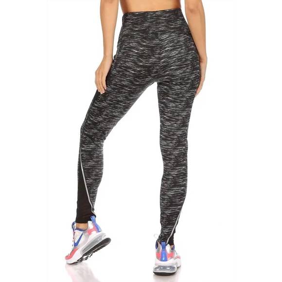 NEW SHOSHO heathered leggings with sheer reflective sides in black - Picture 3 of 3